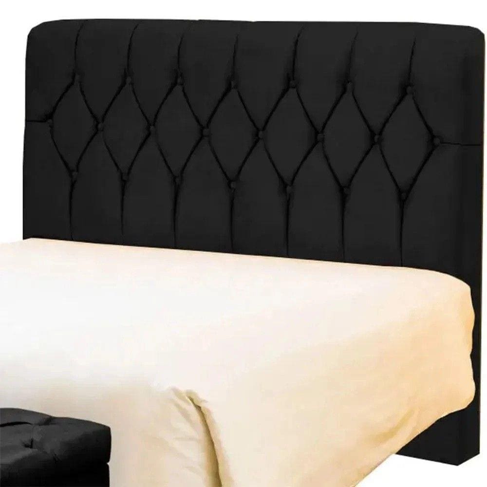 Cabeceira de Cama Box Solteiro 90cm Istambul Suede Preto - DS Móveis