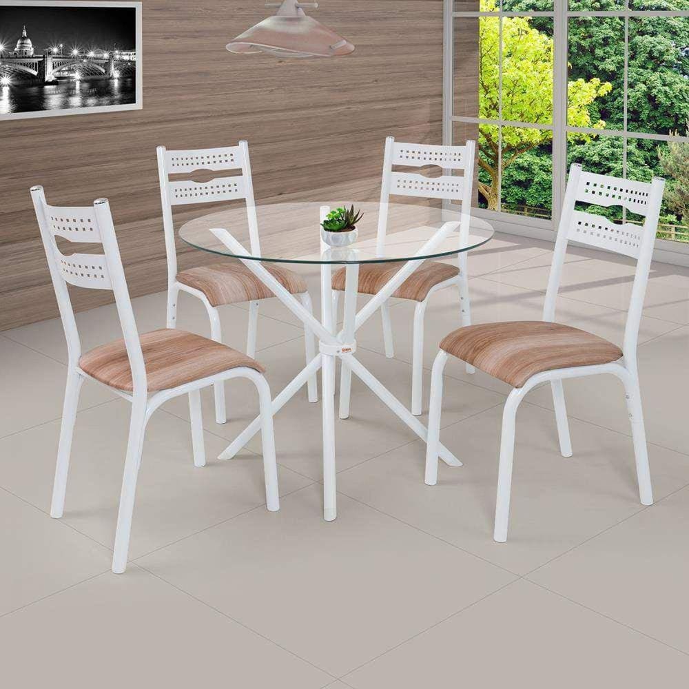 Conjunto de Mesa Redonda com 4 Cadeiras Luna Clássica Ciplafe