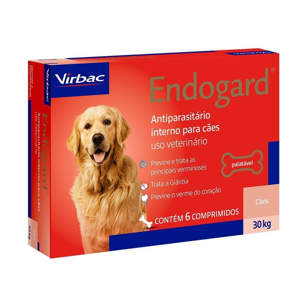 Vermífugo Vibac Endogard 30 Kg - 6 comprimidos