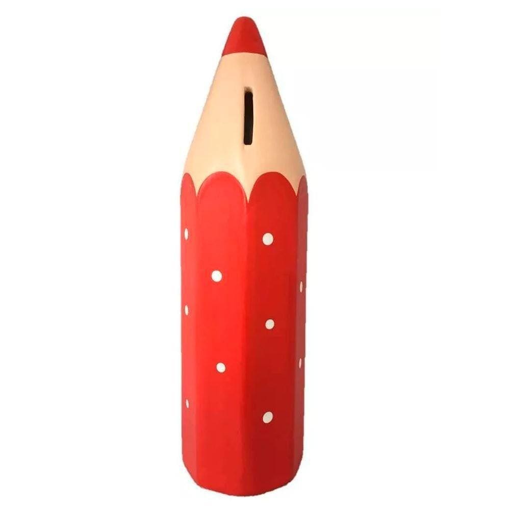 Cofre Lápis De Cor Grande Em Cerâmica Decor - Vermelho