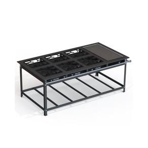Fogão Industrial 30x30 P7 6 Bocas Alta Pressão com Chapa Bifeteria - JL Colombo