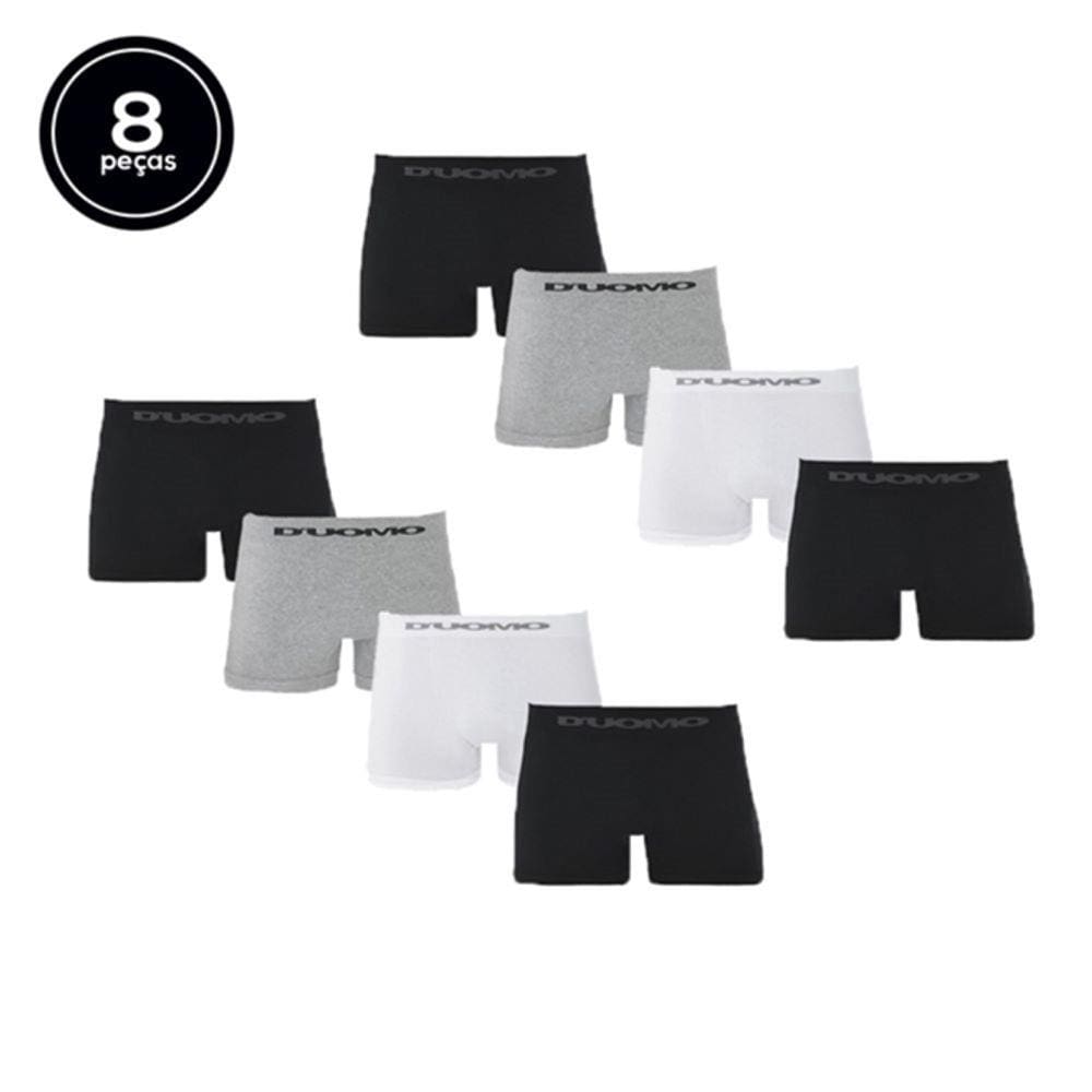 Kit com 8 cuecas boxer sem costura