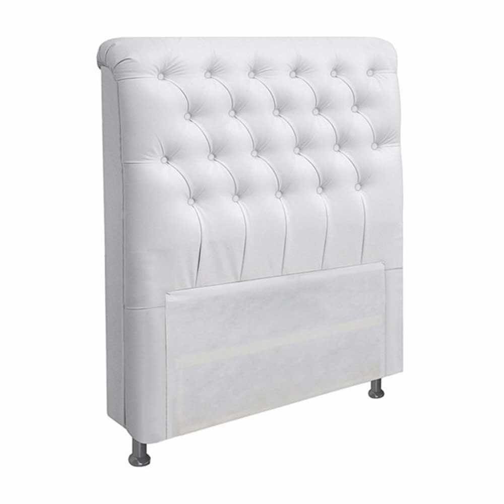 Cabeceira Paris Para Cama Box Casal 140 Cm Corino Branco