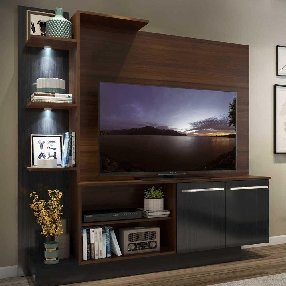 Estante c/ 2 Leds Painel TV 55" e 2 portas Dallas Multimóveis