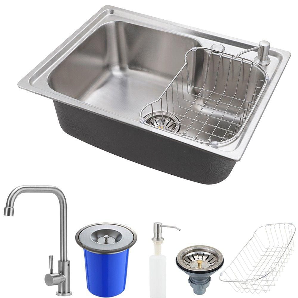 Cuba Para Cozinha Pia Com Acessórios Lixeira Matis E Torneira Gourmet Tinguá Pingoo.casa 