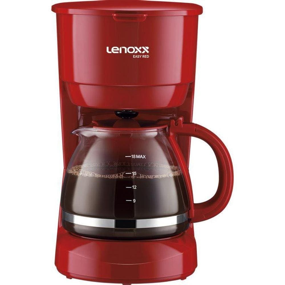Cafeteira Elétrica Lenoxx Easy Red 18 Cafés Vermelha 127V