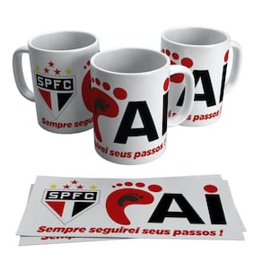 Caneca São Paulo Pai Sempre Seguirei Seus Passos Presente