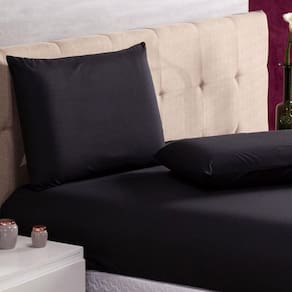 Jogo De Cama Casal 3 Peças Percal 200 Fios Sleep Preto