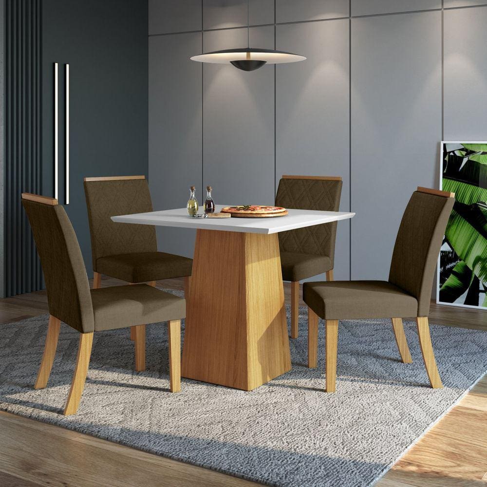 Conjunto Sala de Jantar 4 Cadeiras Rafaela Espresso Móveis