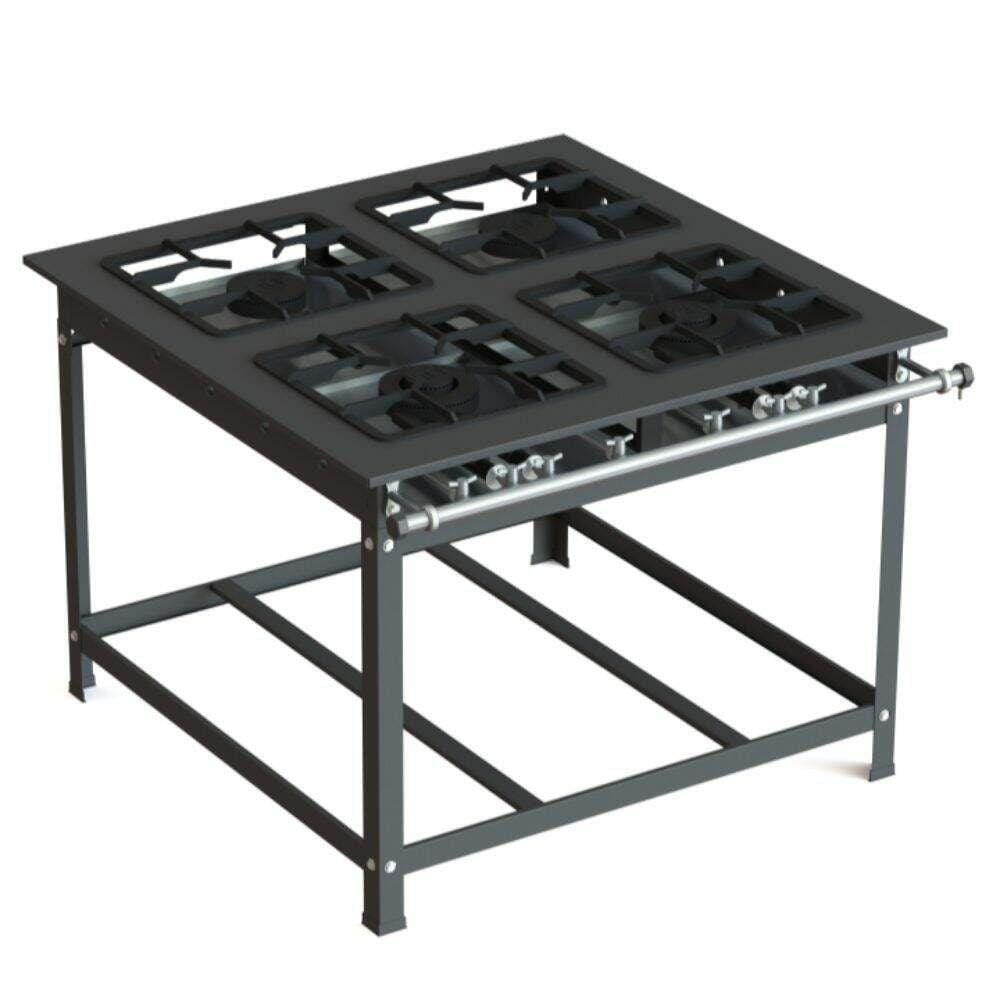 Fogão Industrial 30x30 P7 4 Bocas Baixa Pressão 2 QS 2 QD - JL Colombo