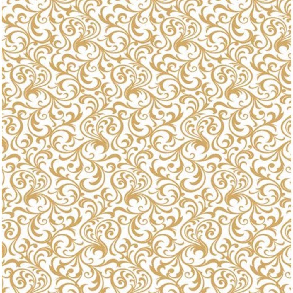TOALHA TNT ESTAMPADA ARABESCO OURO 2,18 X 1,38 m