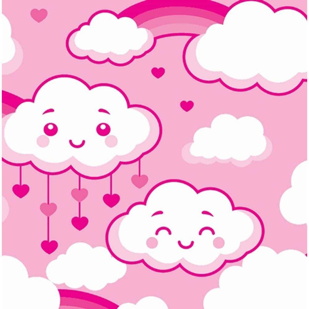 TOALHA TNT ESTAMPADA CHUVA DE AMOR ROSA 2,18 X 1,38 m