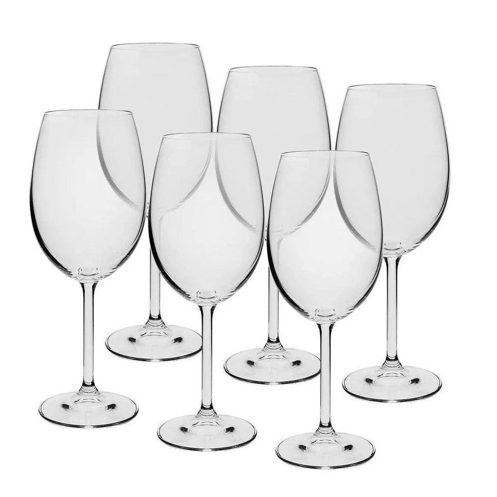 Jogo Com 6 Taças De Cristal Para Vinho Tinto