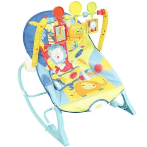 Cadeira Cadeirinha Bebê Descanso Vibratória Musical com Balanço Menino Azul Importway BW-094AZ