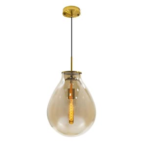 Pendente Caju Cúpula Vidro 30cm E27 Bella Iluminação St1882