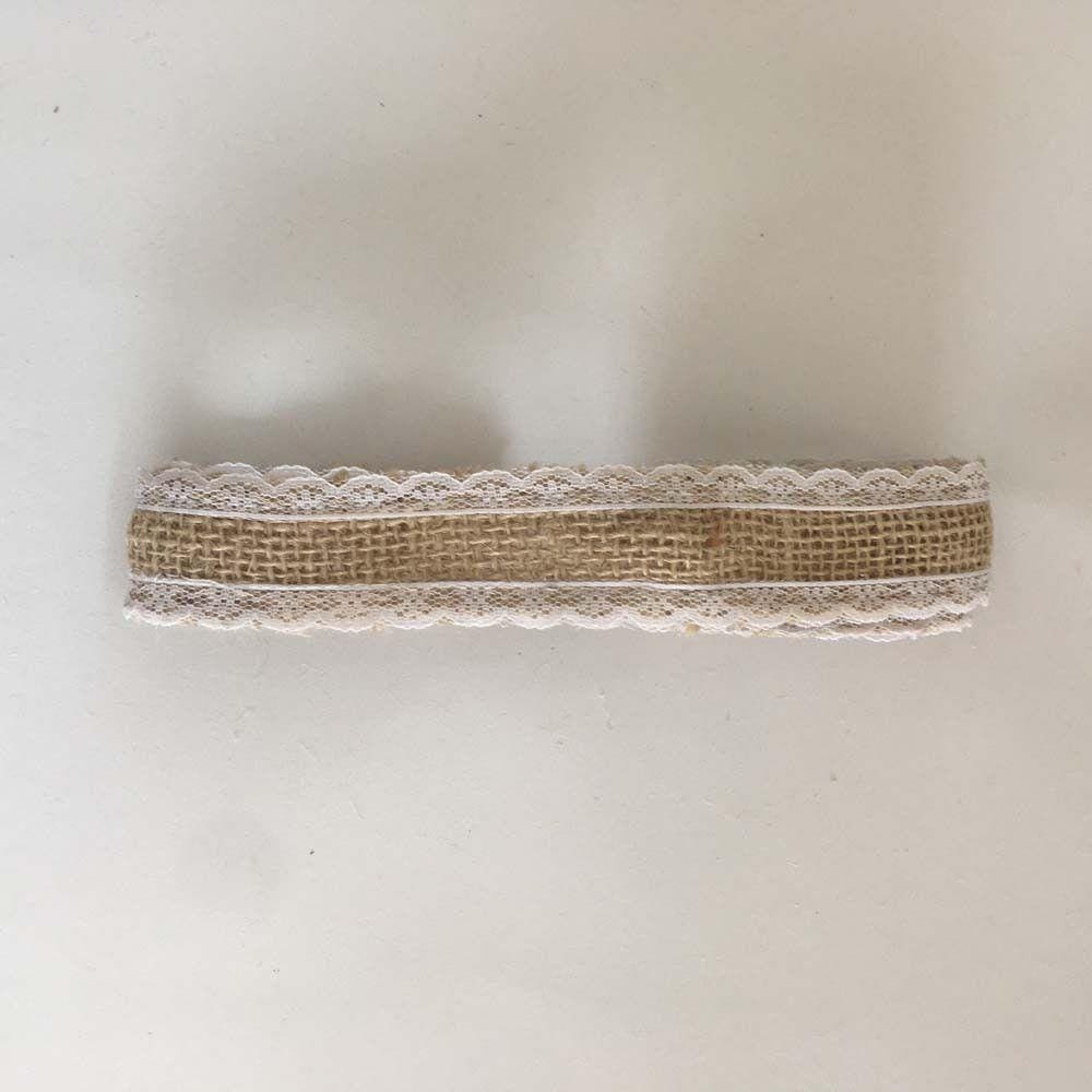 FITA DE JUTA COM RENDA 5mm 2m x 3cm