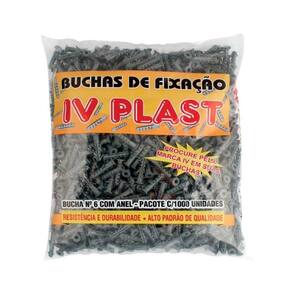 Bucha Plástica Fixação Ivplast N.6 Com Anel - Embalagem c/ 1.000 unidades