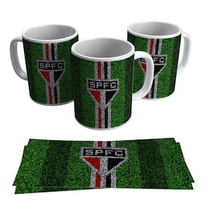 Caneca São Paulo Escudo Gramado Time Futebol Tricolor