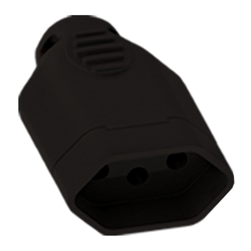 Pino Plug Fêmea Ilumi 2P+T 20A 250V Bipolar Preto 10X1