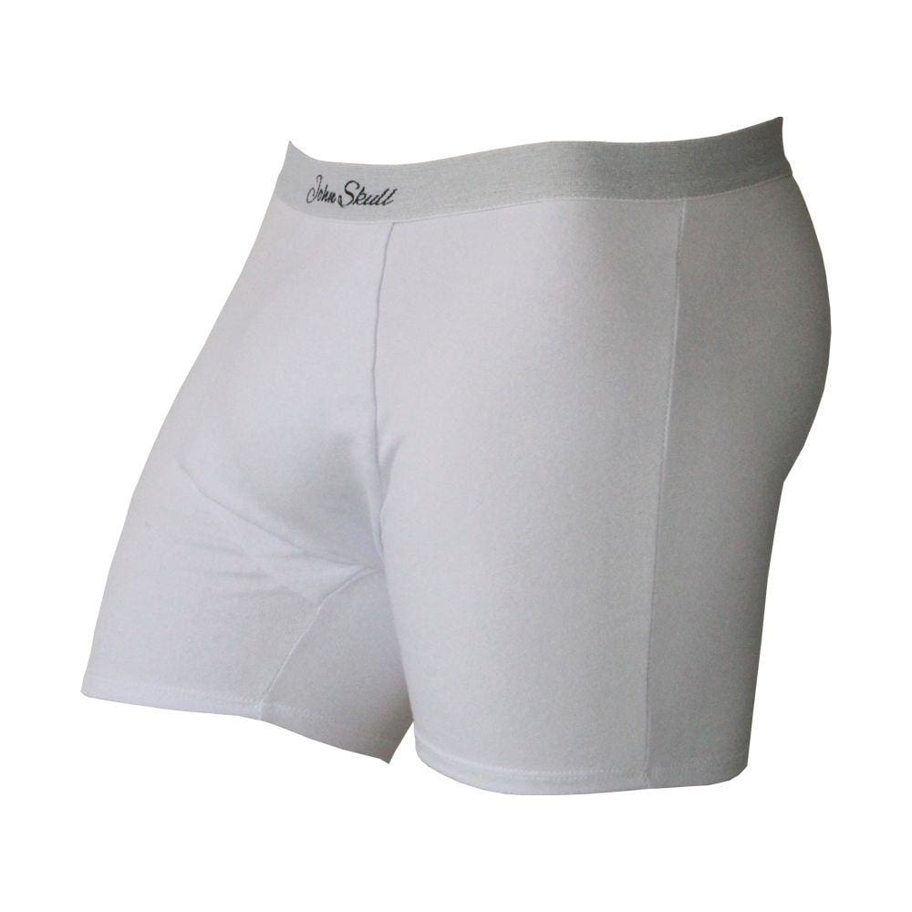 Cueca Boxer Branca Com Enchimento Traseiro Empina Bumbum John Skull