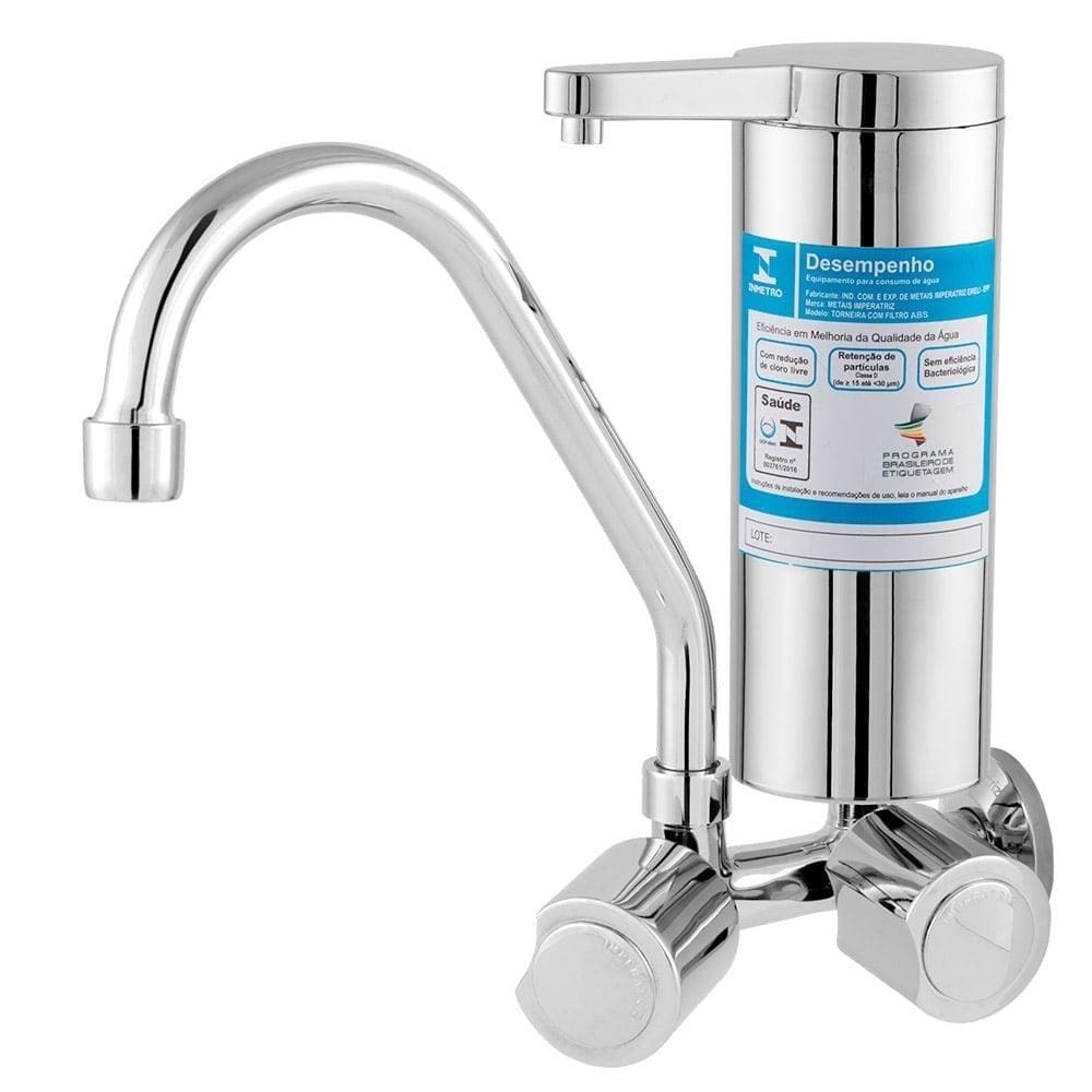 Torneira Cozinha Imperatrizmetal Parede Com Filtro Abs 2172 C40 Bica Alta Cromada