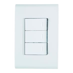 Tomada Liz 3 Teclas Simples 10A 250V c/ Placa Branca - Tramontina