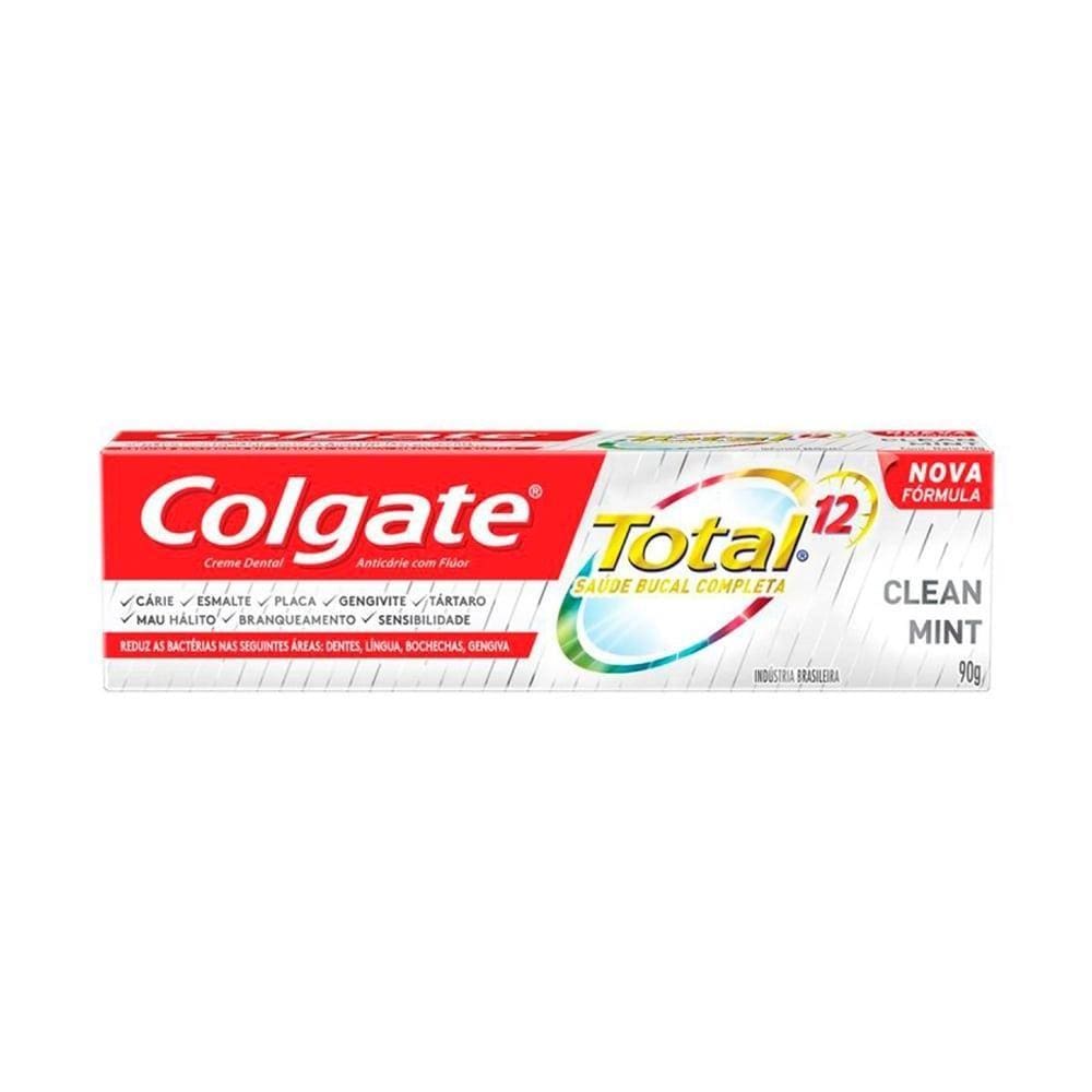 Creme Dental Colgate Total 12 Clean Mint 90g - Embalagem c/ 12 unidades