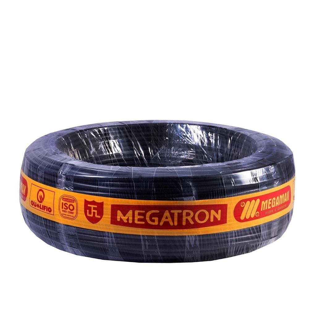 Cabo Flexível Megatron 6MMx100M Rolo 750V Preto