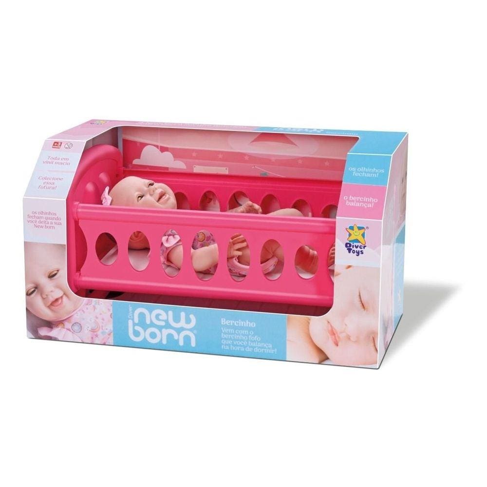 Boneca NEW BORN C/ Bercinho 8090 Divertoys
