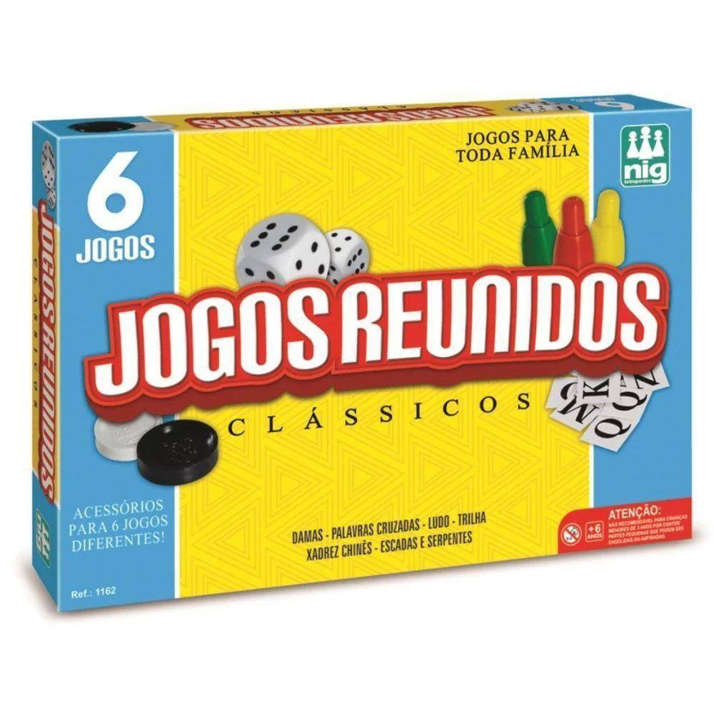 Jogos 6 Em 1 Xadrez-dominó-dama-ludo-bingo-trilha Tabuleiro