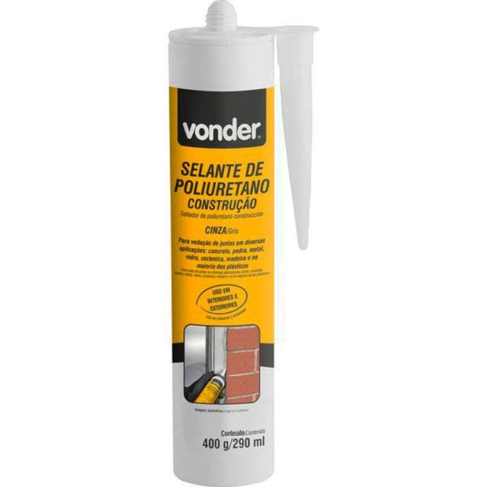 Selante PU de Poliuretano Construção 400 GR 290 ML VONDER