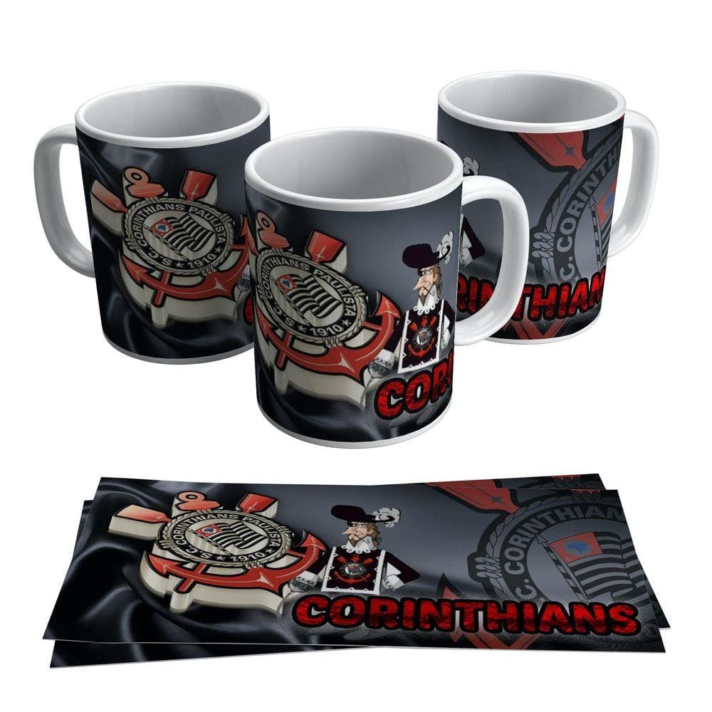 Caneca Corinthians Mascote Escudo Timão Futebol Time Brasão