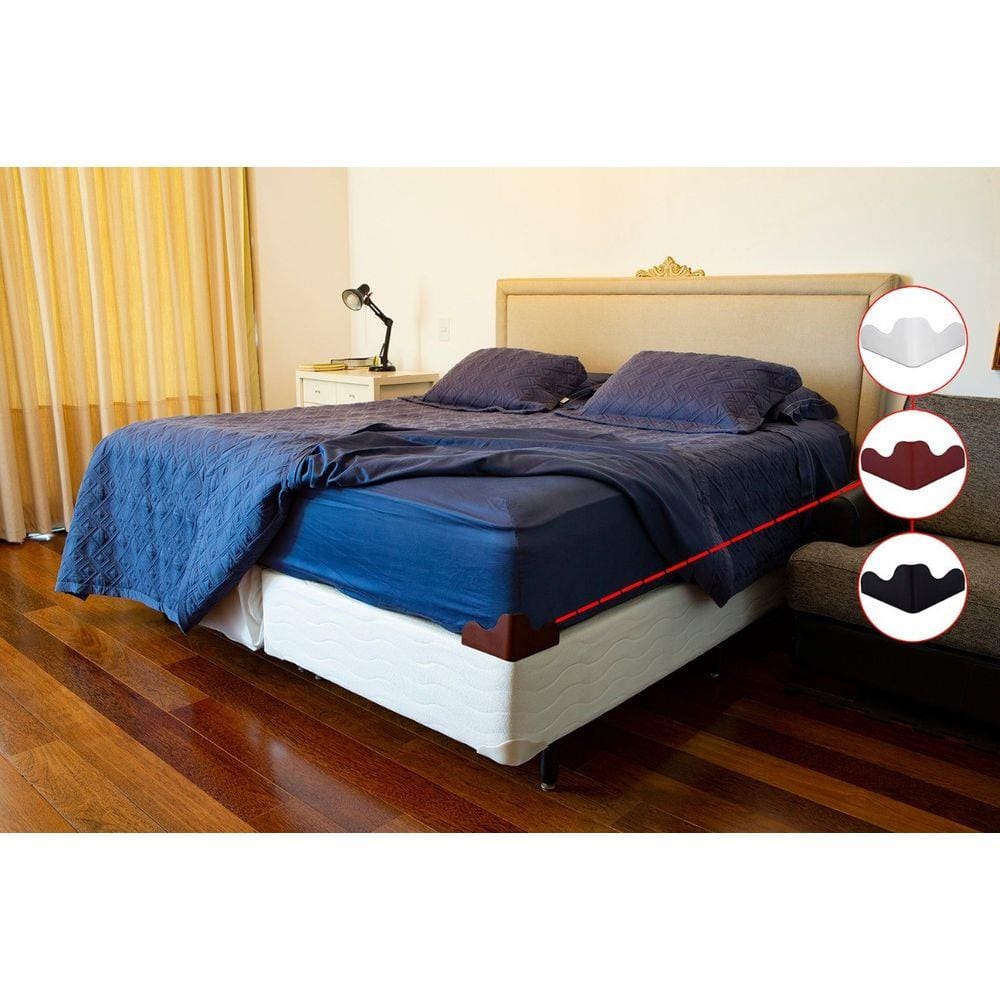 Kit 4 Cantoneiras Para Fixar Colchões Na Cama Box Preto