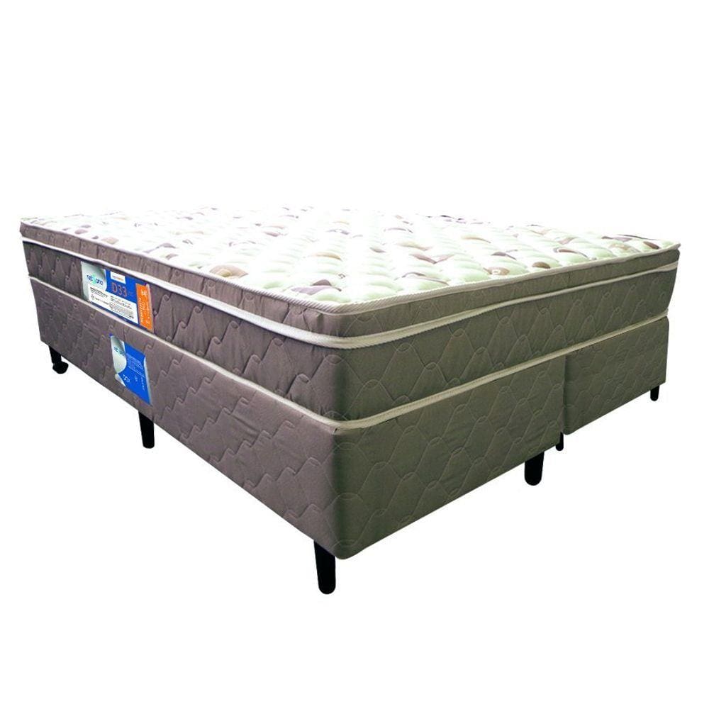 Cama Box + Colchão Queen Size Netsono Euro D33 158x198x65cm