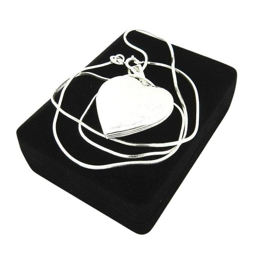 Corrente Feminina 50Cm + Relicário 3Cm Folheada Prata Cr334