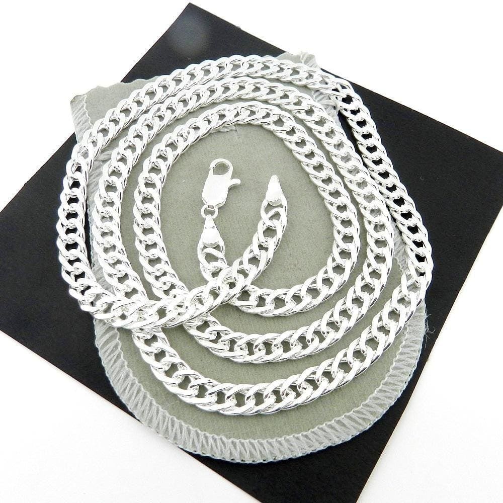 Corrente Masculina 50Cm 6Mm Largura Folheada Prata Cr358