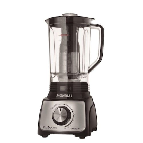 imagem-Liquidificador Mondial Turbo Inox L-1100 BI 12 velocidades 1100 W 3 litros com filtro - Preto