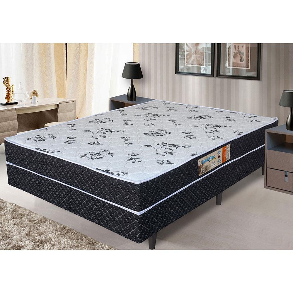 Cama box casal umaflex veneza com bau Ponto