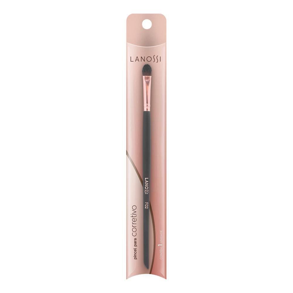 Pincel de Maquiagem Lanossi para Corretivo Rose Black F02