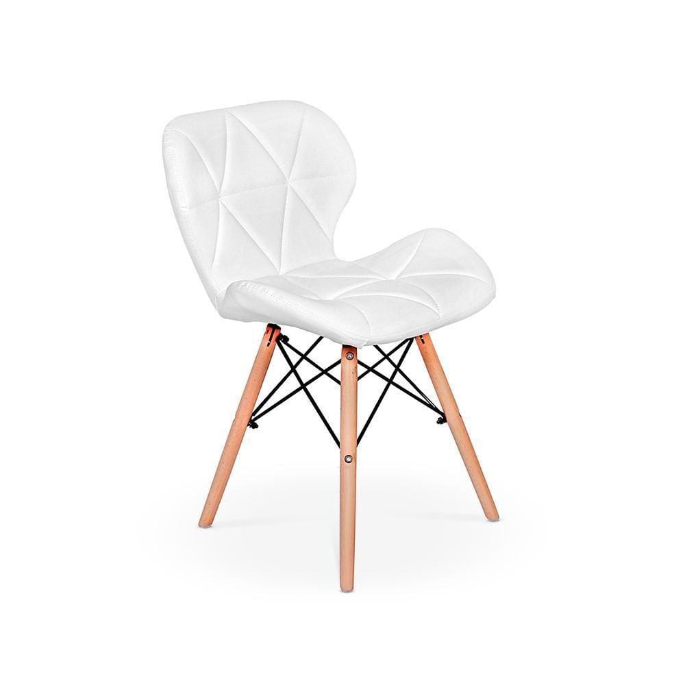 Cadeira Charles Eames Eiffel Slim Wood Estofada - Branca