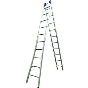 Escada Profissional Esticável Dupla 9 Degraus - Alumínio - Real Escadas