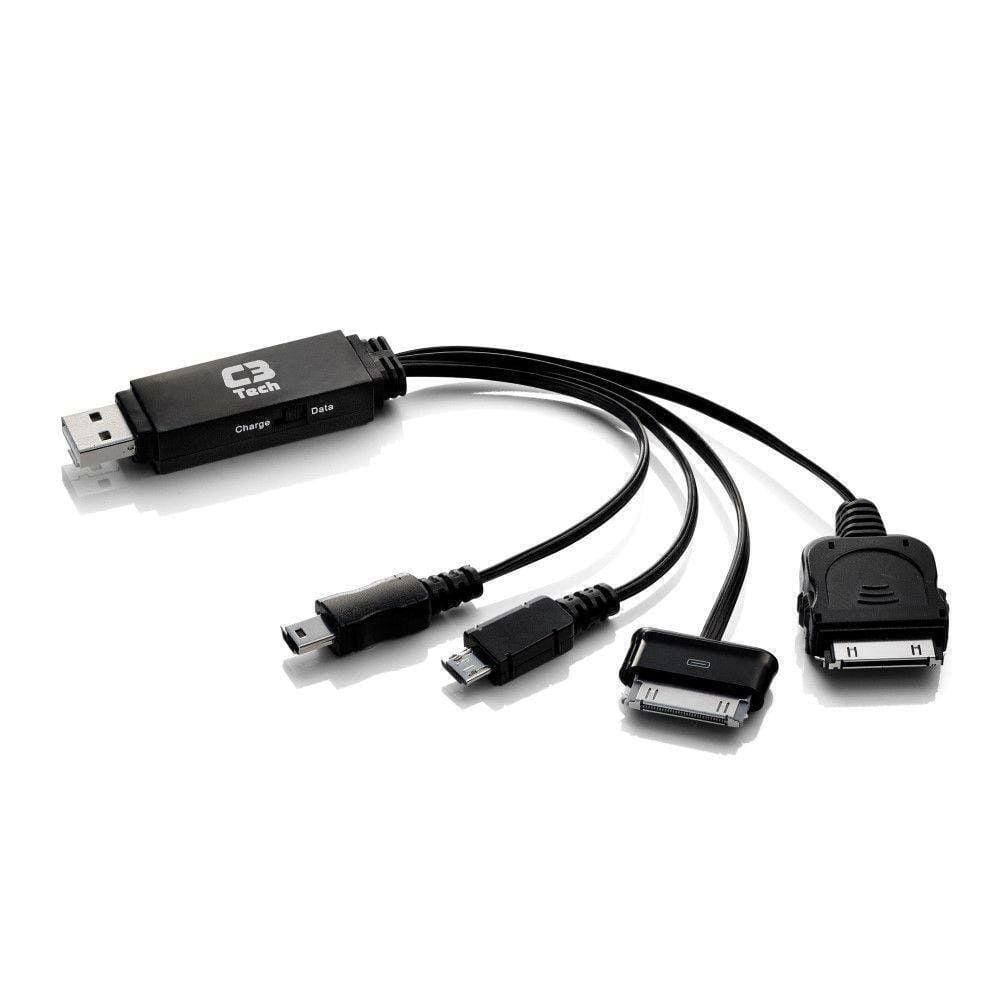 Carregador Multifuncional Usb + Dados Uc-14 C3 Tech