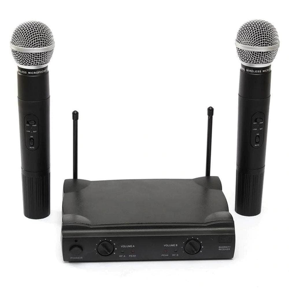 Microfone Duplo Sem Fio Wireless Unidirecional Profissional