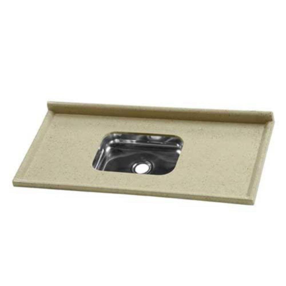 Pia Sintética com Cuba Inox, Travertino, 120x55cm A. J. Rorato