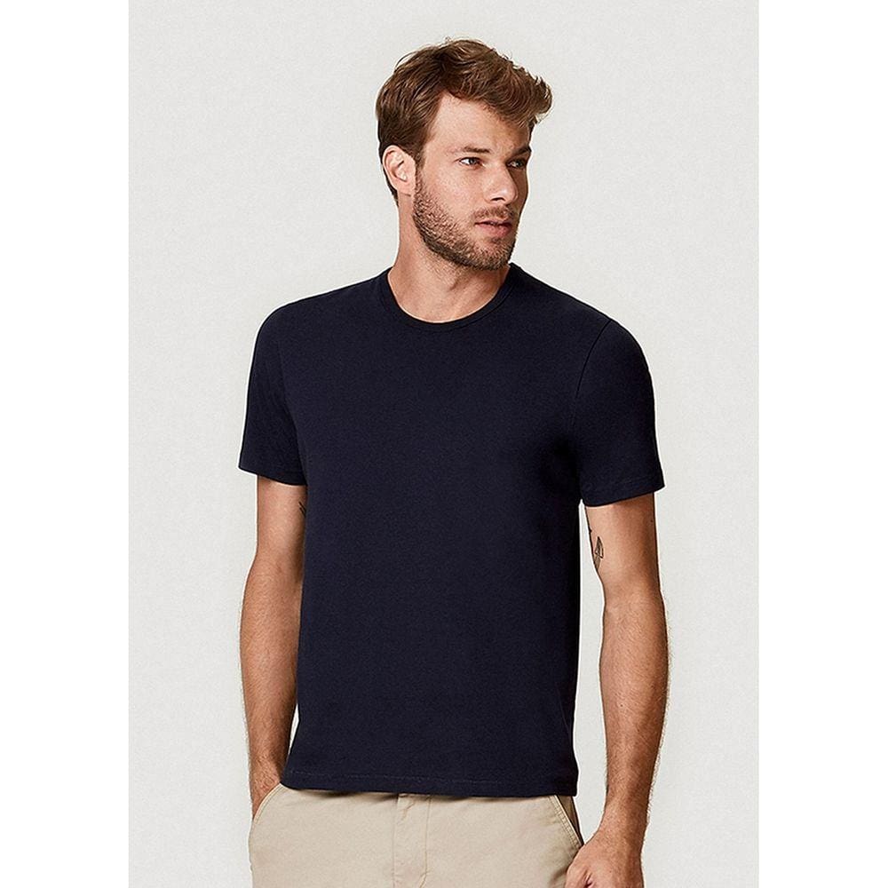 Camiseta Básica Masculina Slim Mangas Curtas