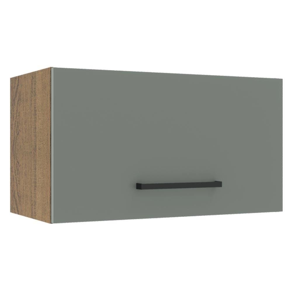 Armário Aéreo Madesa Agata 60 cm 1 Porta Basculante - Rustic/Cinza