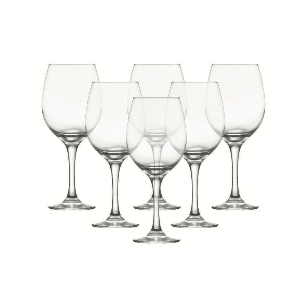 Conjunto De Taças De Vidro Para Vinho 600 Ml 6 Peças