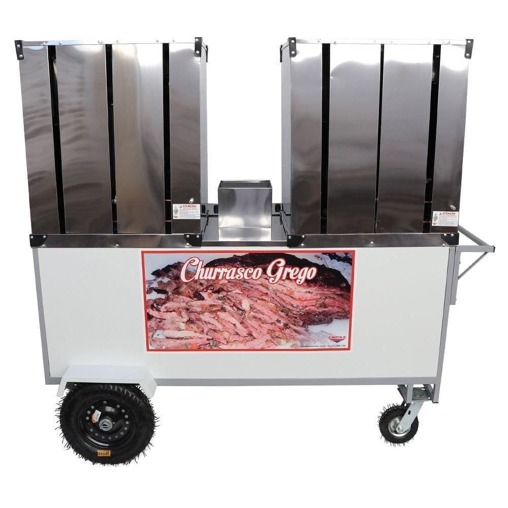 Carrinho Churrasco Grego Cefaz Duplo com Toldo BL38P-T