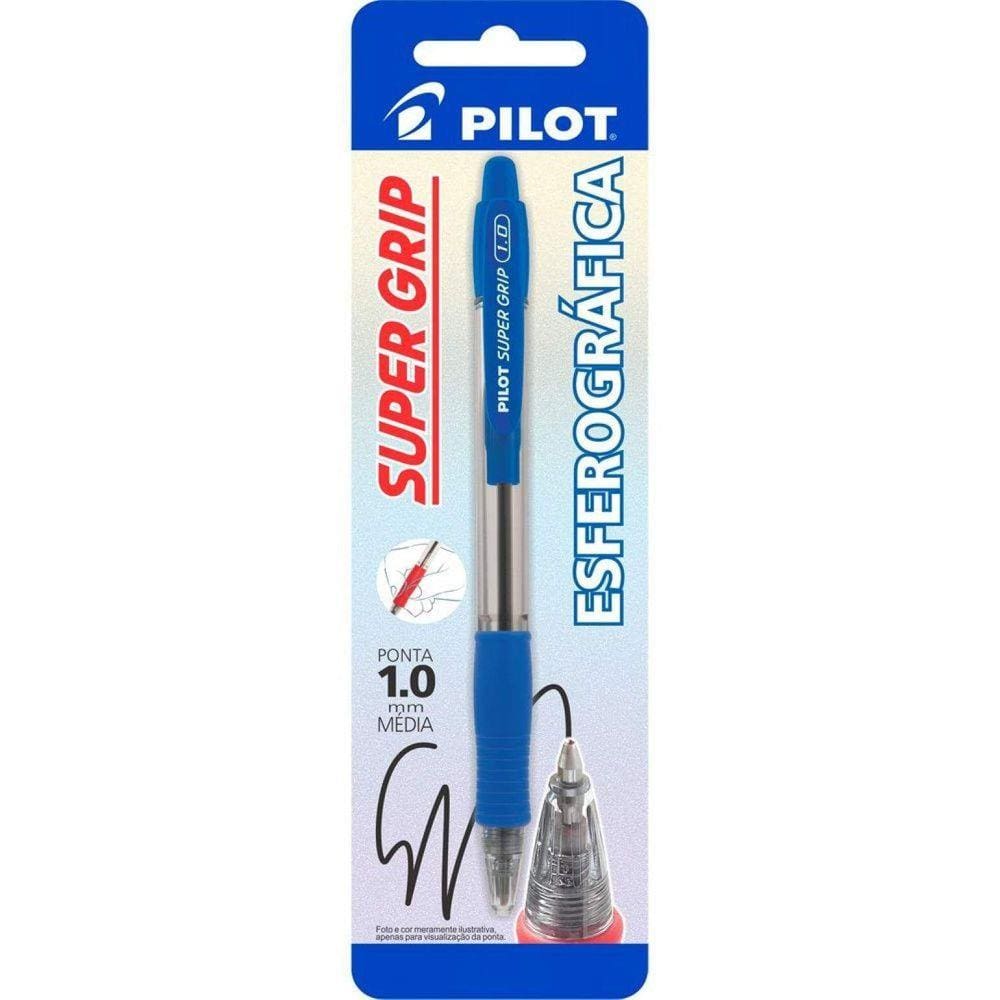 Caneta Esferográfica Super Grip 10R Azul 1.0Mm Pilot