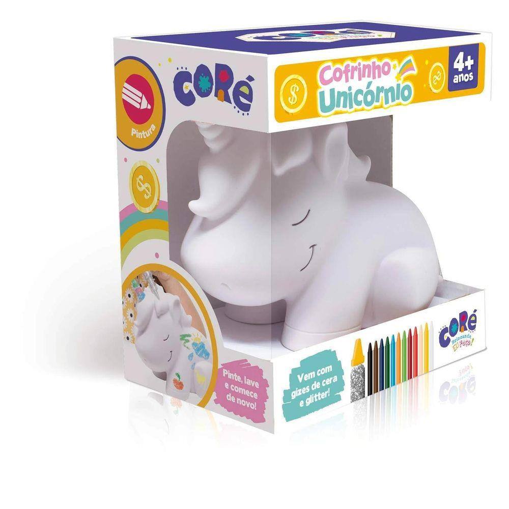 Cofrinho Toyster Unicórnio Com Adesivos E Giz De Cera